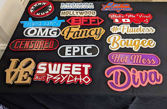 Custom 3D Printed Sign - 300mm Wide